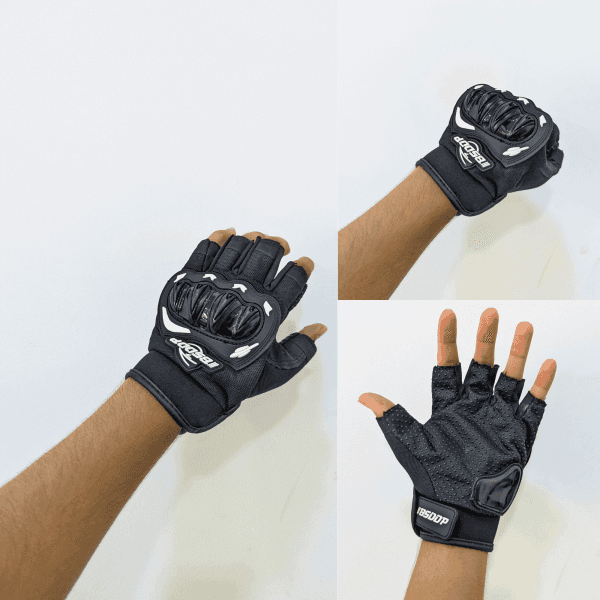 Gants de moto pour hommes à demi-doigt