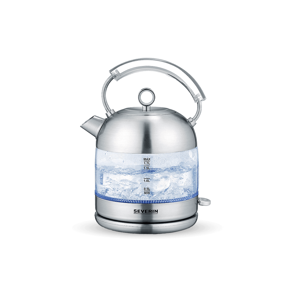 Bouilloire Severin en verre 1,7L sans BPA - Design rétro haut de gamme