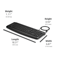 Clavier et souris filaires HP 200 AZERTY