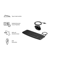 Clavier et souris filaires HP 200 AZERTY
