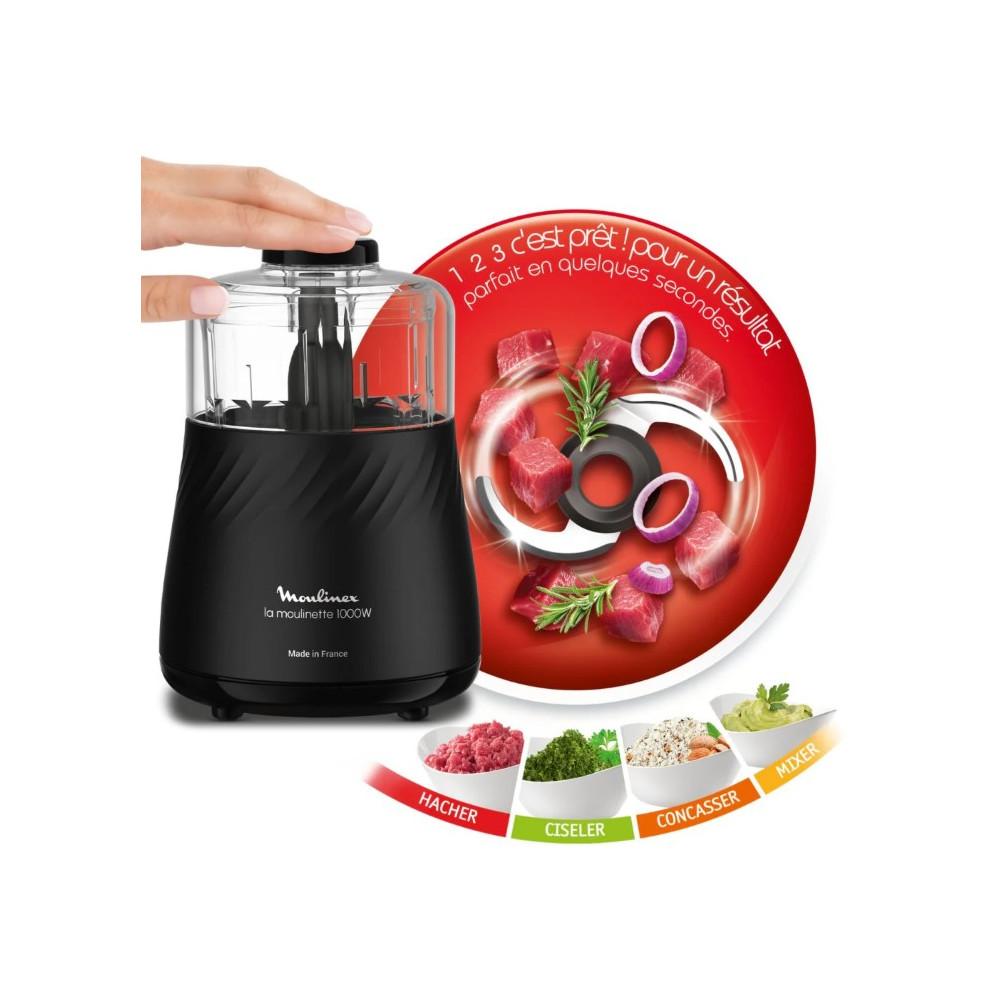 Hachoir Moulinet Noir avec Bol Complet