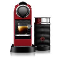 Nespresso CitiZ & Milk C123 - Machine à café rouge cerise avec mousseur intégré
