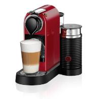 Nespresso CitiZ & Milk C123 - Machine à café rouge cerise avec mousseur intégré