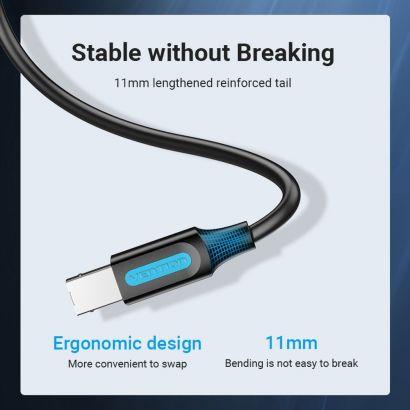 Câble USB 2.0 A Male vers B Male 5 m Noir PVC