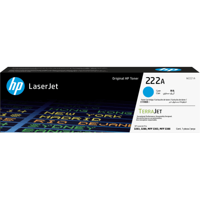 HP 222A Cyan (W2221A) - Toner HP LaserJet d'origine