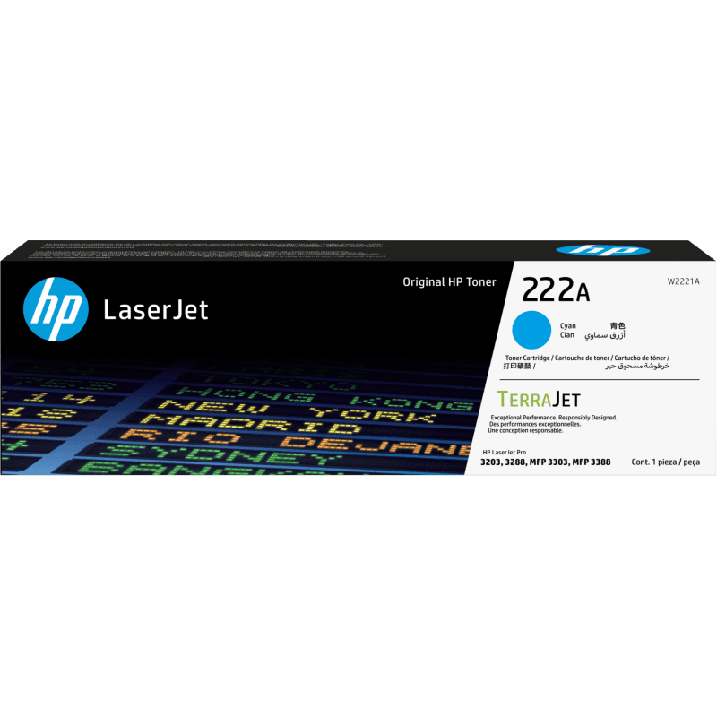 HP 222A Cyan (W2221A) - Toner HP LaserJet d'origine