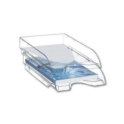 Lot de 10 corbeilles à courrier transparentes blanches