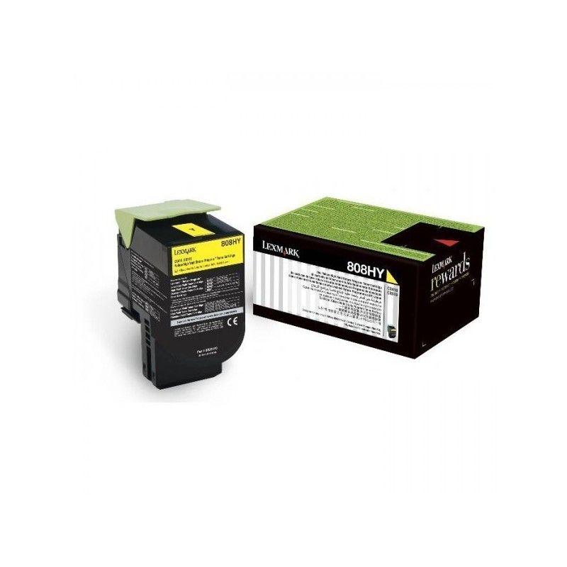 Cartouche de toner jaune Lexmark 808HY (80C8HY0)