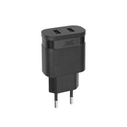 Chargeur mural 3.4A 2 ports USB noir sans câble