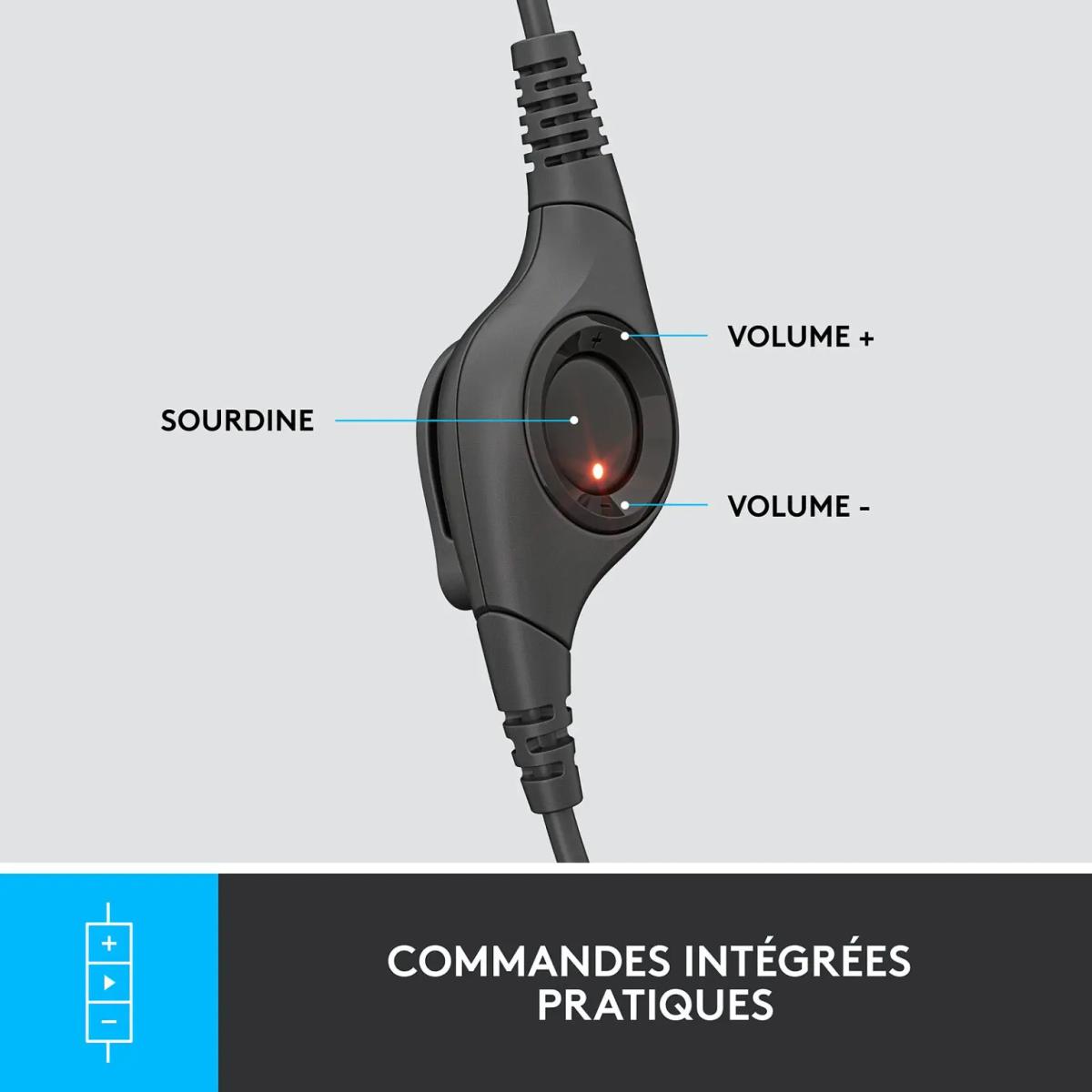 Logitech H390 Casque-micro USB avec microphone anti-parasite