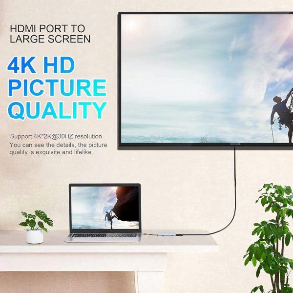 Adaptateur USB Type-C 11 en 1 Hub Multifonction 4K HDMI RJ45
