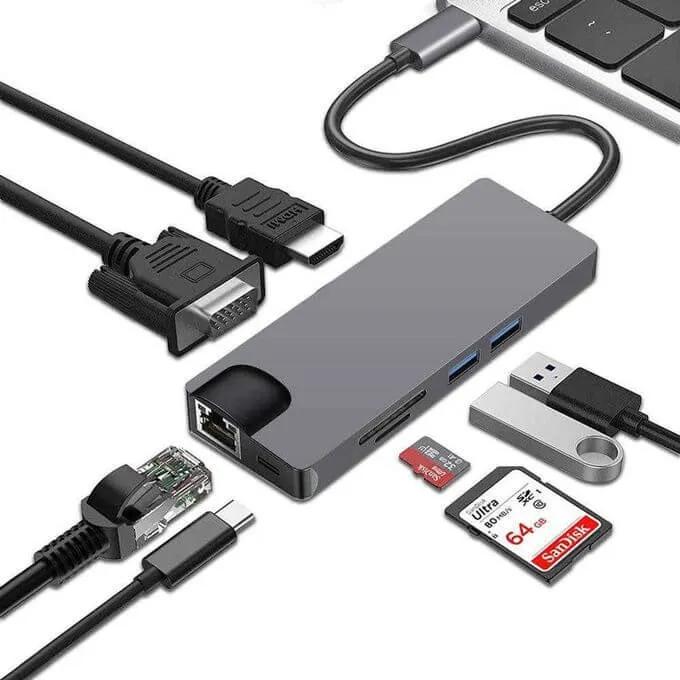 Adaptateur multifonction USB C to HDTV – 8 Ports – 8in1