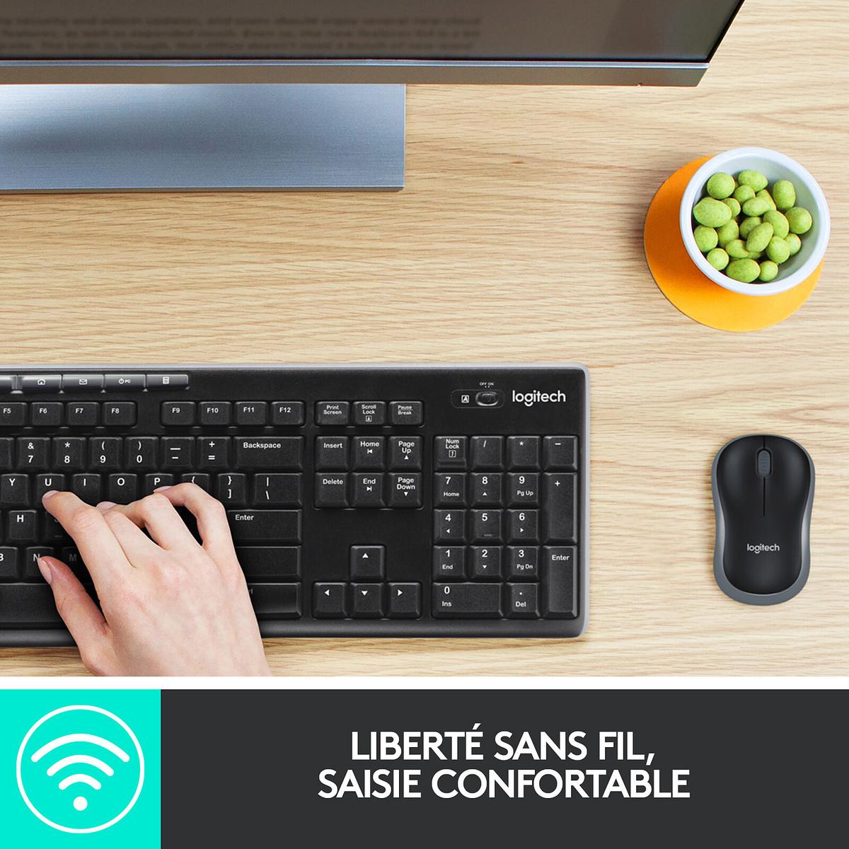 Logitech MK270 Ensemble sans fil souris + clavier (AZERTY Français)