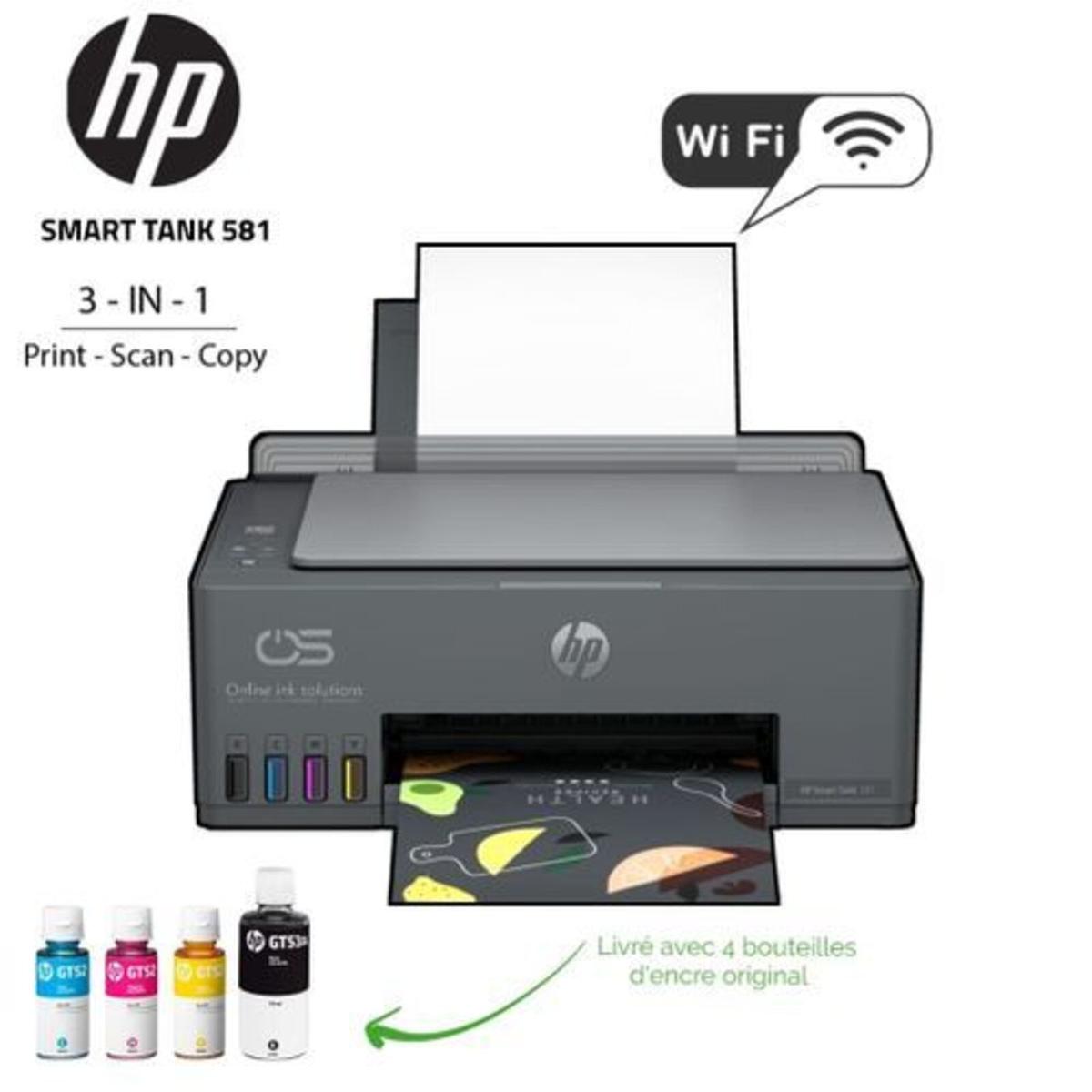 Imprimante HP Smart Tank 581 Multifonction à réservoir rechargeable