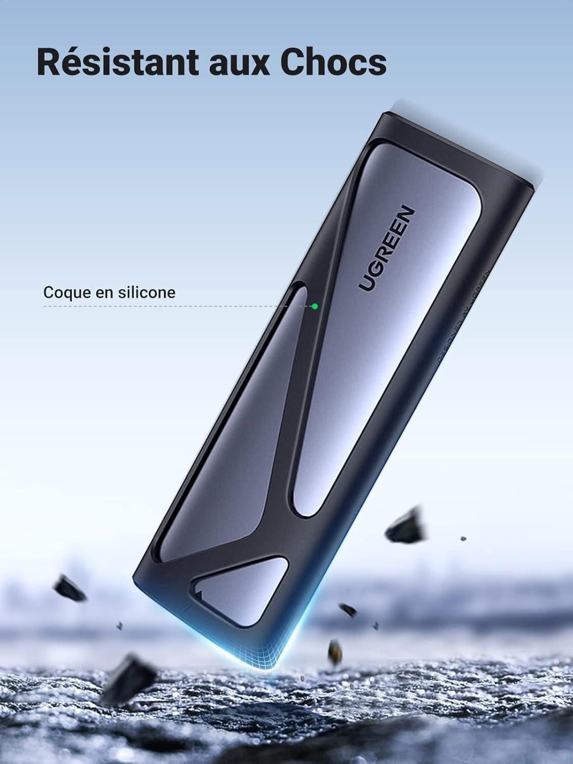 Boitier disque dur externe Ugreen Nvme M2 SATA SSD (90264)