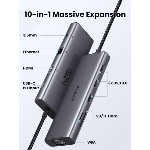 HUB USB-C Ugreen 10 en 1 (15601)