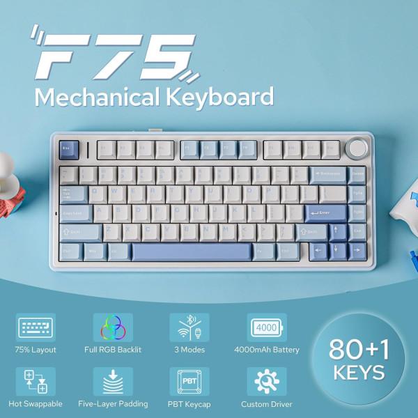 AULA F75 Sea Salt Blue (Graywood V3 Switch)