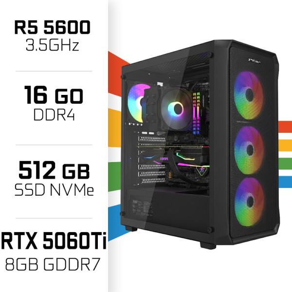 PC Gamer Ryzen 5 5600/16GB/512GB SSD/RTX5060Ti 8GB