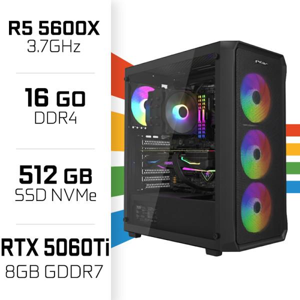PC Gamer Ryzen 5 5600X/16GB/512GB SSD/RTX5060Ti 8GB