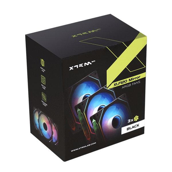 XTRMLAB XLF120 Mirror Triple Pack + Hub (Black)
