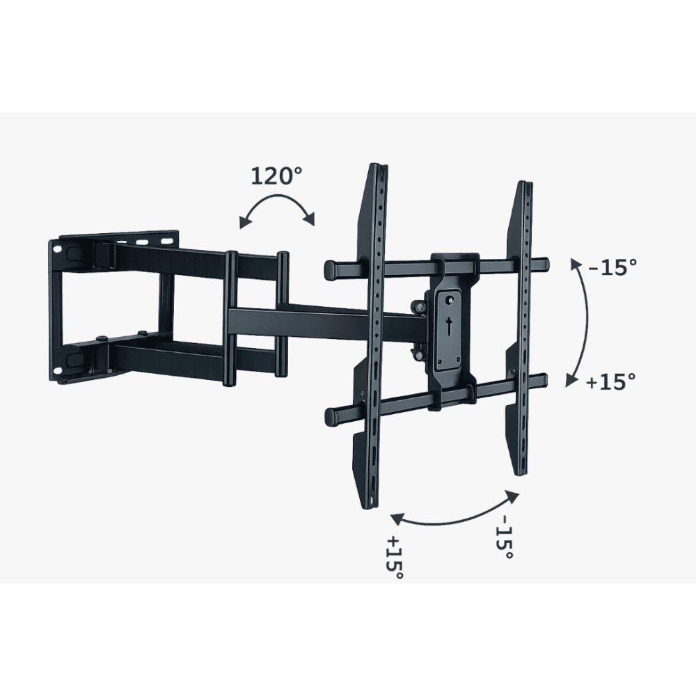 Support TV pivotant 50-120 pouces deux bras