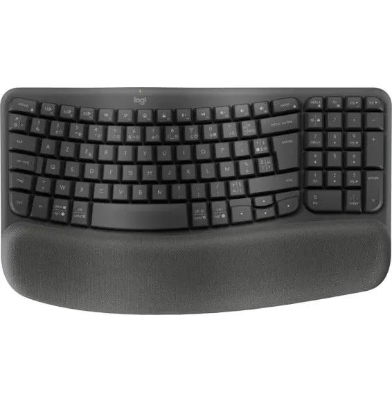 Clavier Logitech Wave Keys AZERTY sans fil Bluetooth ergonomique