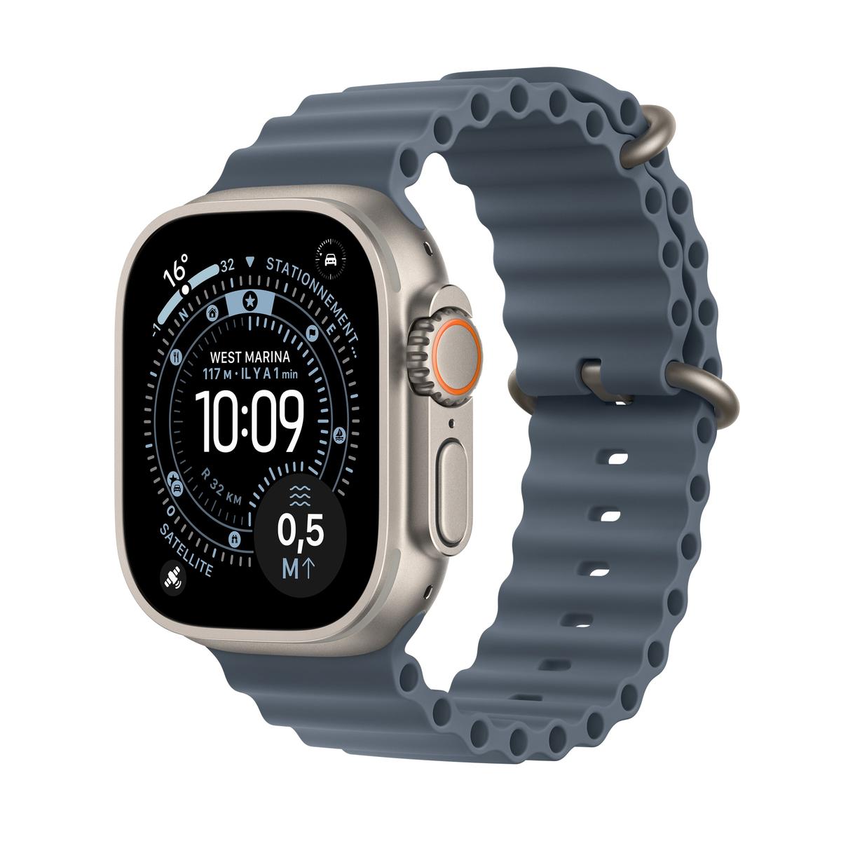 Apple Watch Ultra 3 49mm Bracelet Ocean bleu maritime