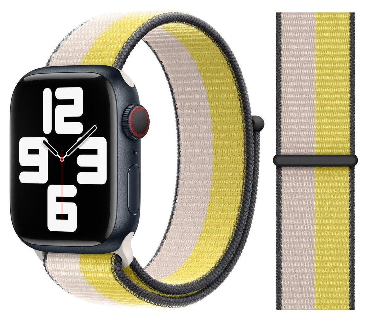 Bracelet Boucle Sport Apple Watch 41 mm - Lait d'avoine / Citron