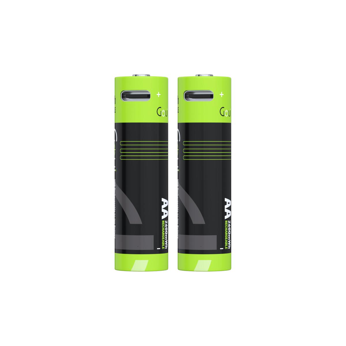 Pack 4 piles rechargeables AA Goui Lithium-ion 2600mAh