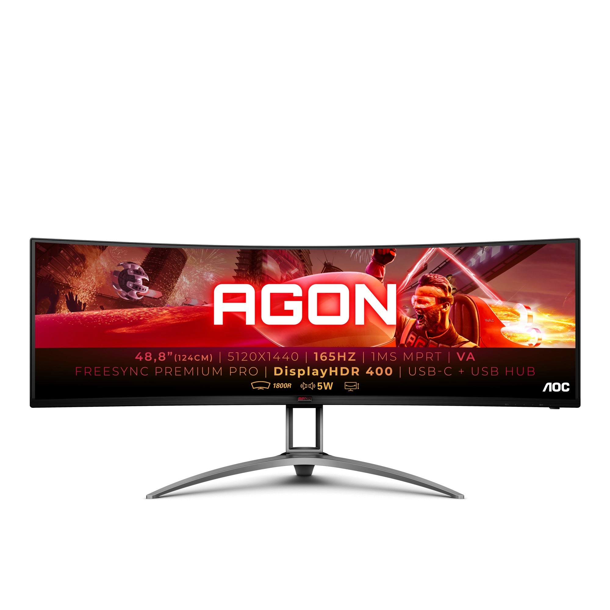 AOC AGON AG493UCX2 - Écran PC 49" DQHD VA 165Hz
