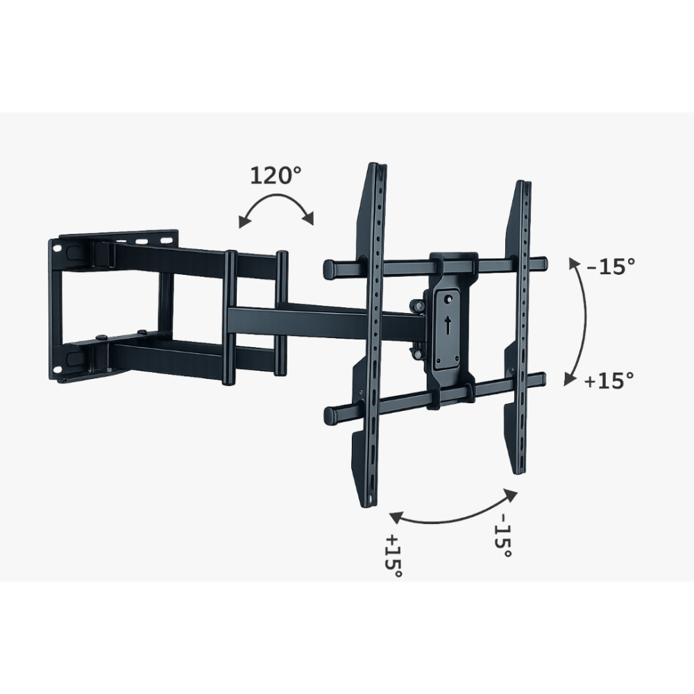 Support TV pivotant 50-120 pouces deux bras