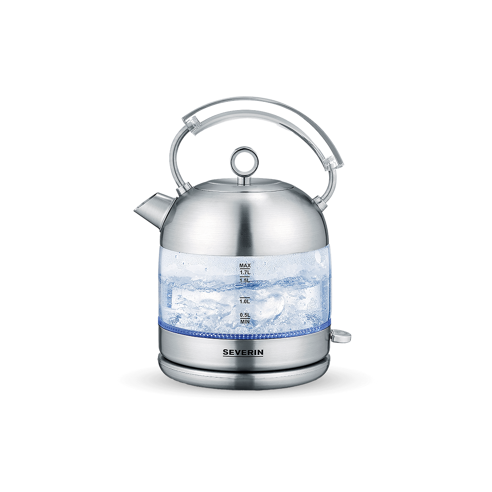 Bouilloire Severin en verre 1,7L sans BPA - Design rétro haut de gamme
