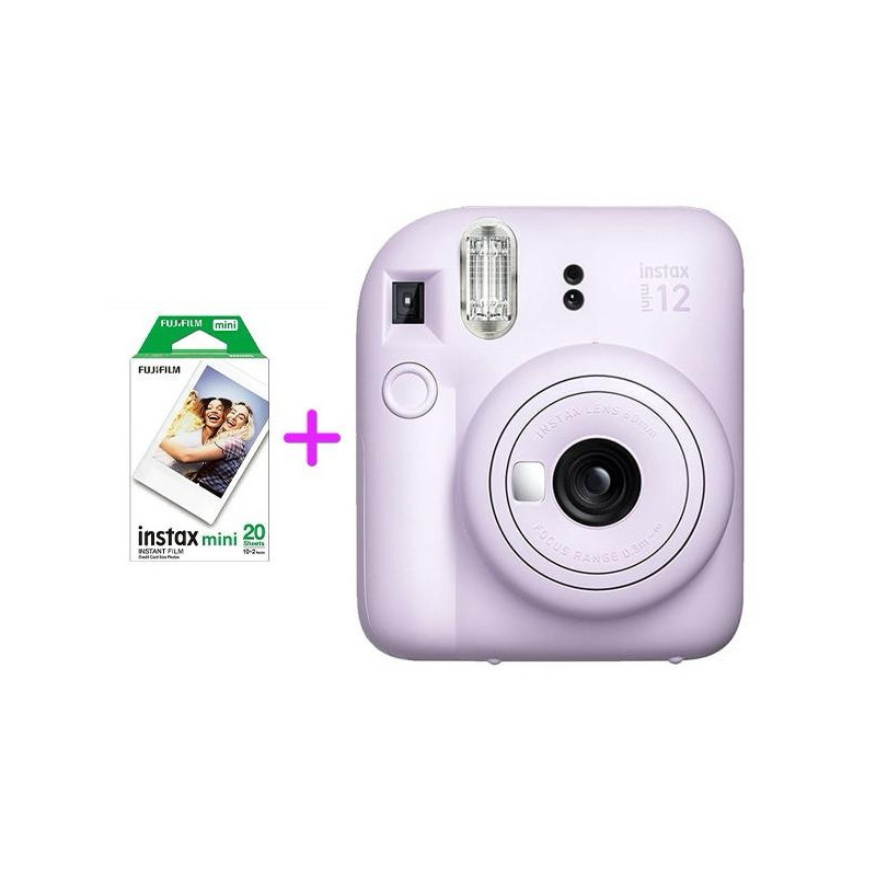 FUJIFILM Instax Mini 12 Violet + Pack de 20 films instantanés glossy