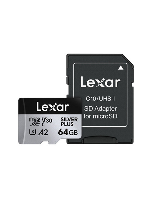 Lexar 64 Go Professional Silver Plus UHS-I microSDXC avec adaptateur SD
