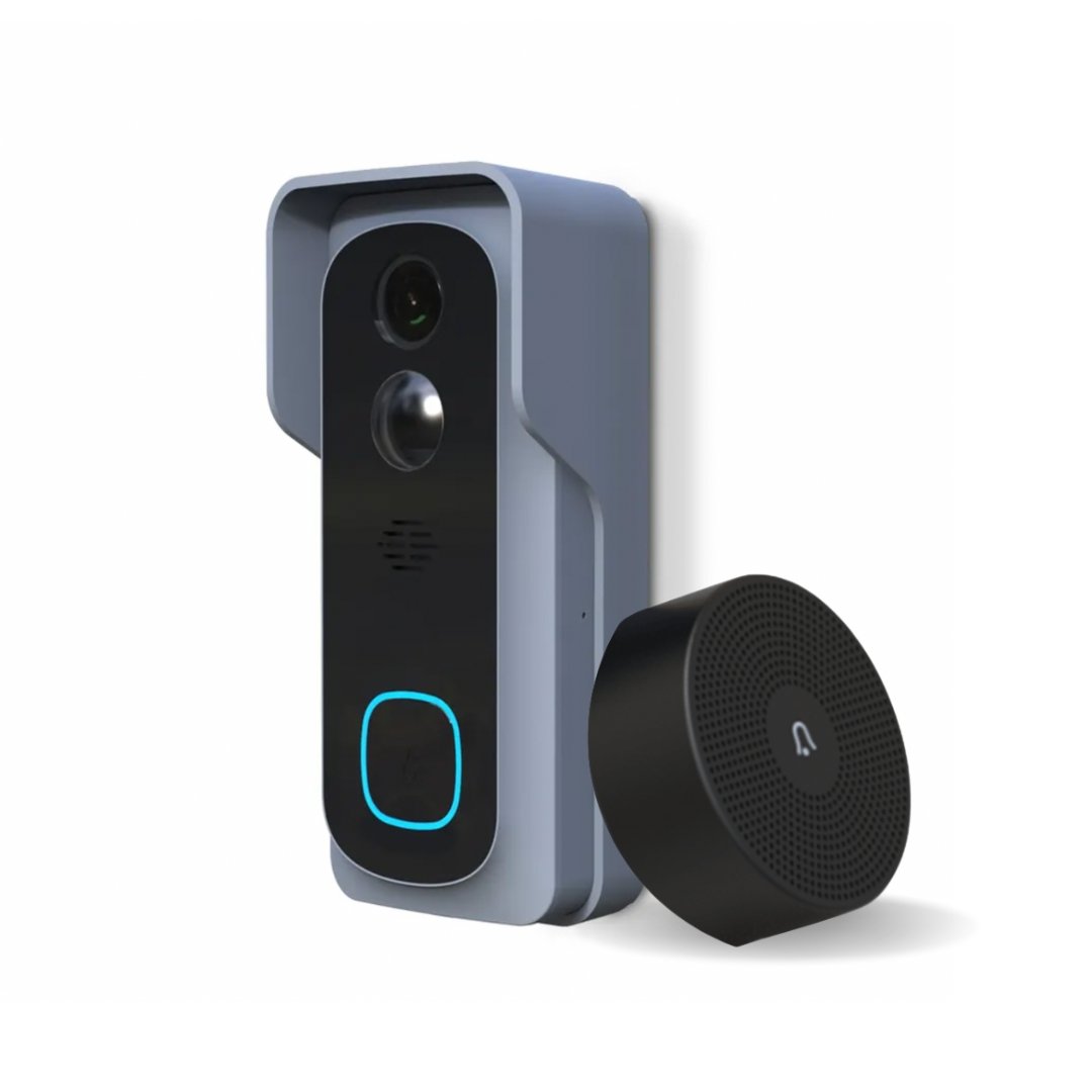 Sonnette intelligente Wi-Fi 1080p avec vision nocturne et détection de mouvement