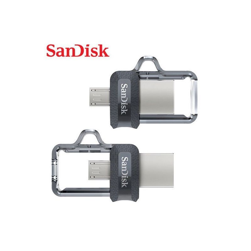 Clé USB SanDisk Dual Drive USB OTG 3.0 64 Go - Gris & Argent