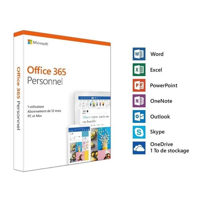 Microsoft Office 365 Personnel - 1 an (Abonnement)