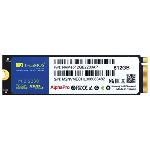 TwinMOS AlphaPro SSD M.2 PCIe NVMe 512 Go