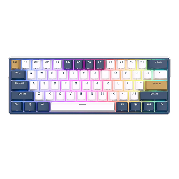 Clavier Mécanique Royal Kludge RK61Plus Klein Blue Sky Cyan Switch (US QWERTY)