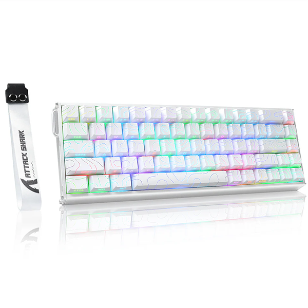 Clavier Gaming ATTACK SHARK X68MAX HE Magnetic Switch (White Contours)