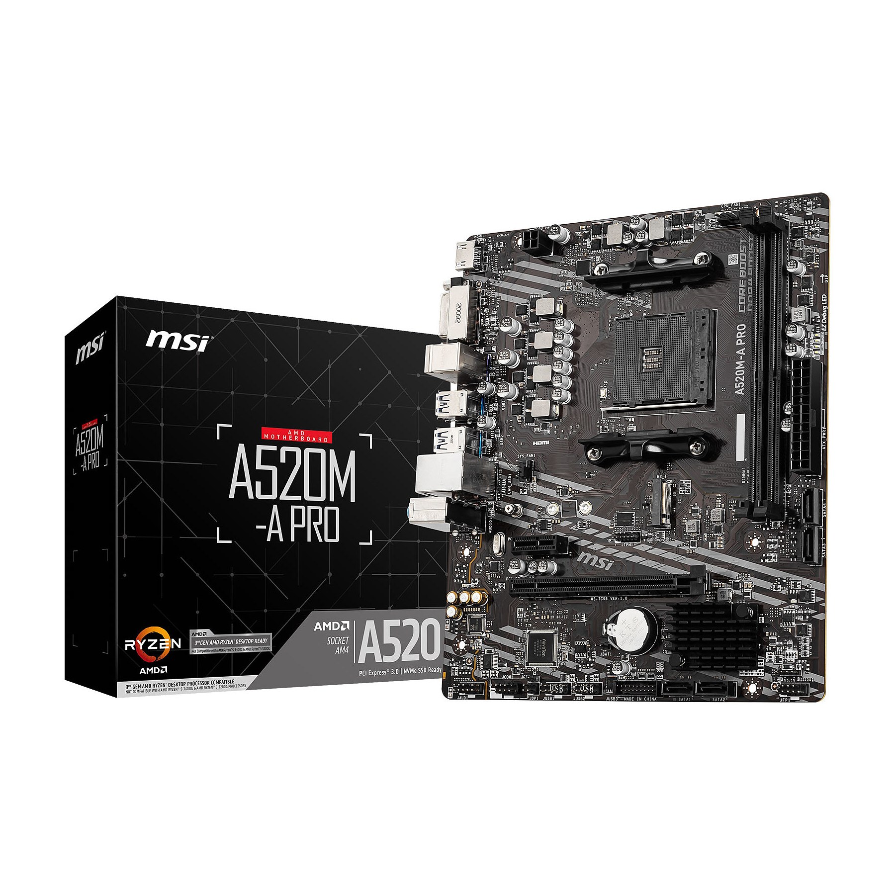 MSI A520M-A PRO Carte Mère AM4 Micro ATX