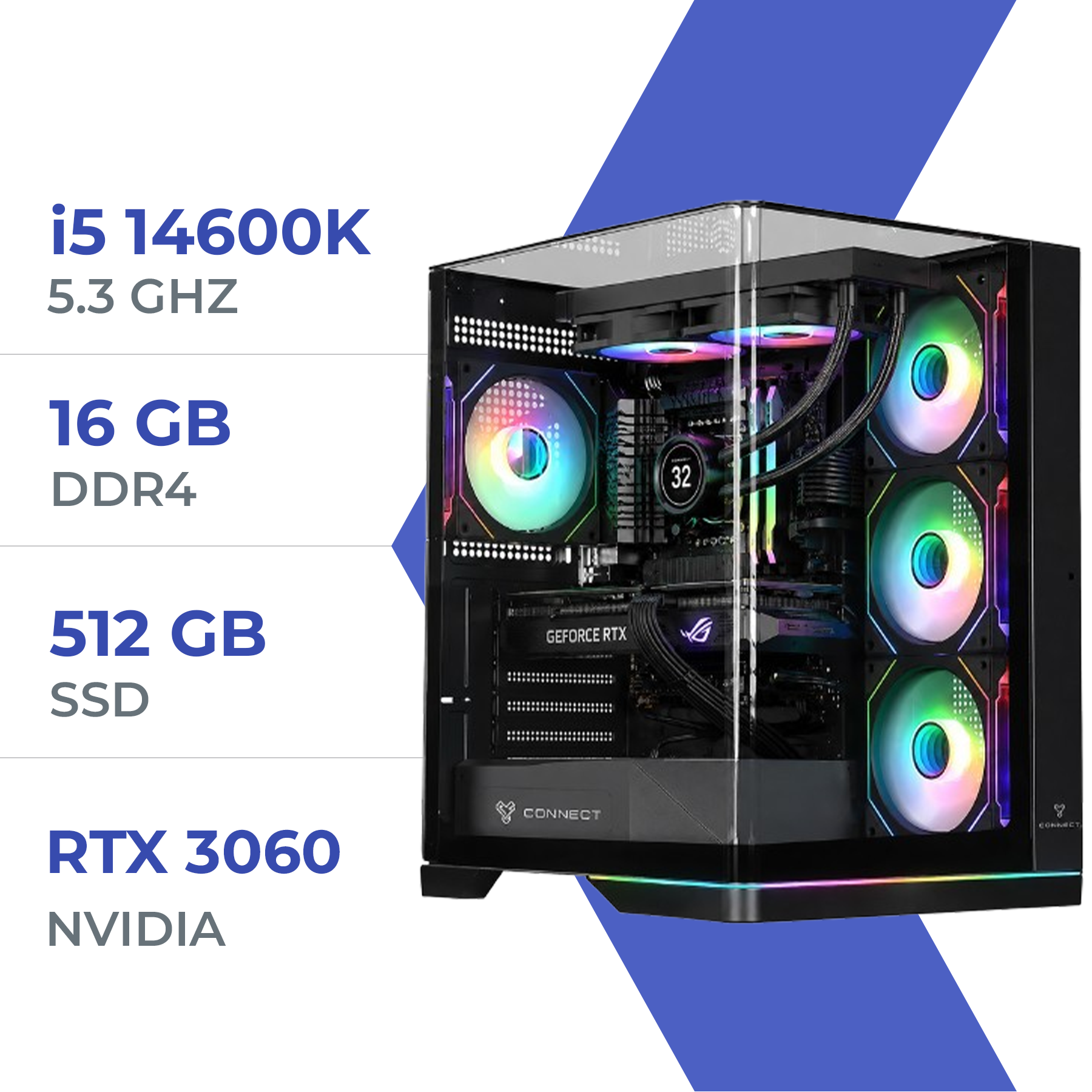 PC Gamer i5 14600K / RTX 3060 12GB / 16GB RAM / 512GB SSD