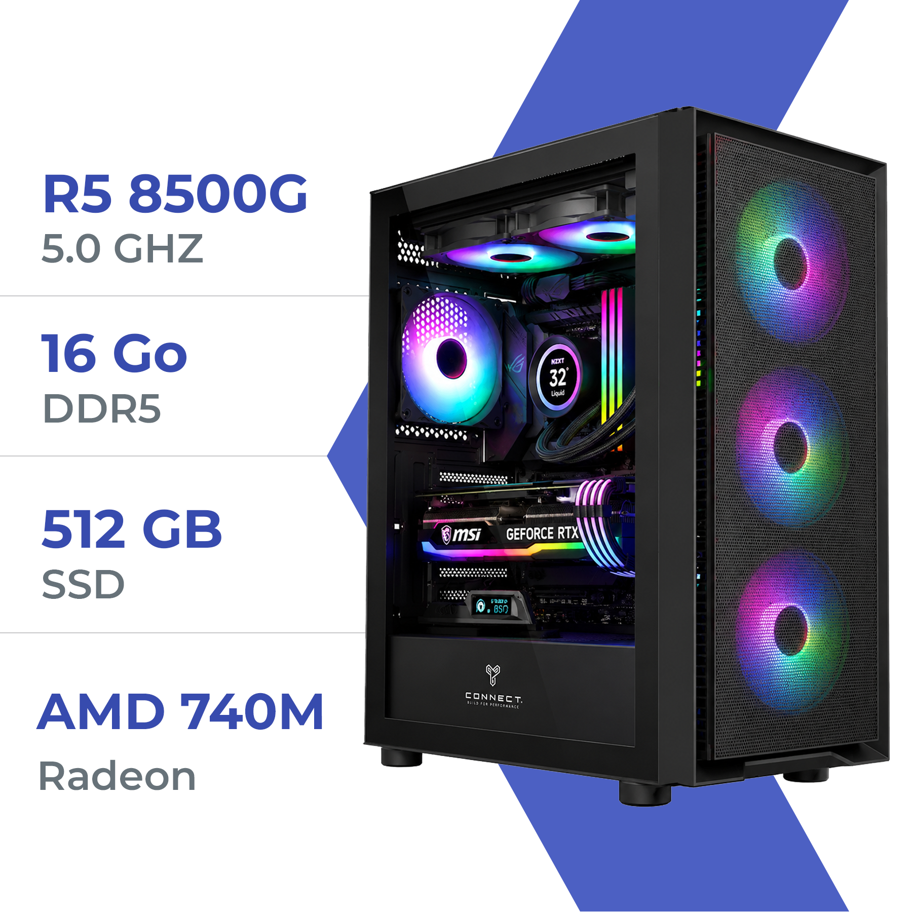 PC Gamer Ryzen 5 8500G/512 GB SSD/16GB/Radeon 740M